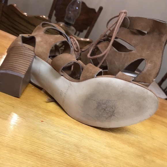 Marc Fischer brown suede tie arch zipper heel back size 6 1/2 inch heel. - Picture 7 of 11